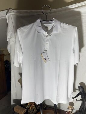 Core 10 Men's White Short-Sleeve Polo Shirt